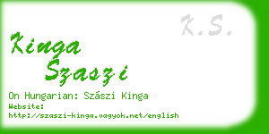 kinga szaszi business card